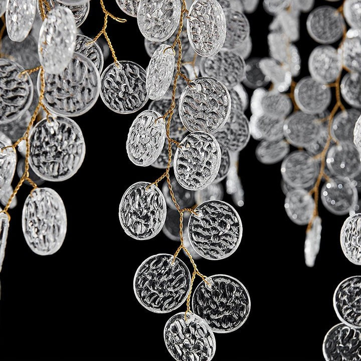 Crystal Glass Coin Cascade Chandelier