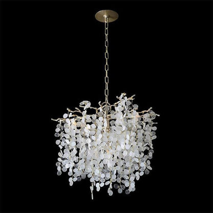 Crystal Glass Coin Cascade Chandelier