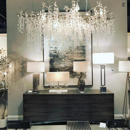 Crystal Glass Coin Cascade Chandelier