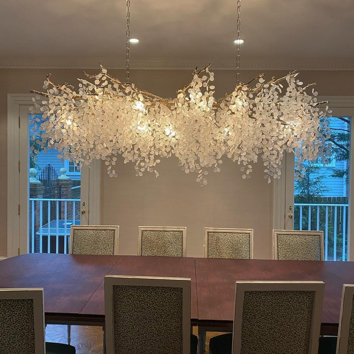 Crystal Glass Coin Cascade Chandelier