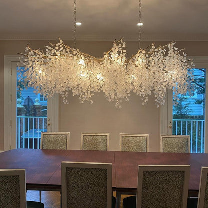 Crystal Glass Coin Cascade Chandelier