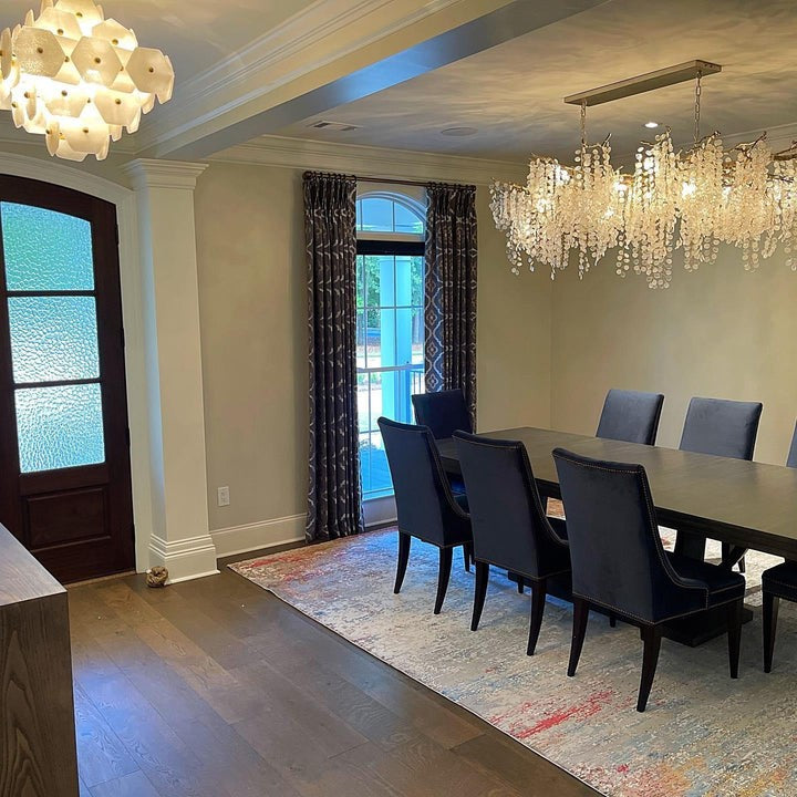 Crystal Glass Coin Cascade Chandelier