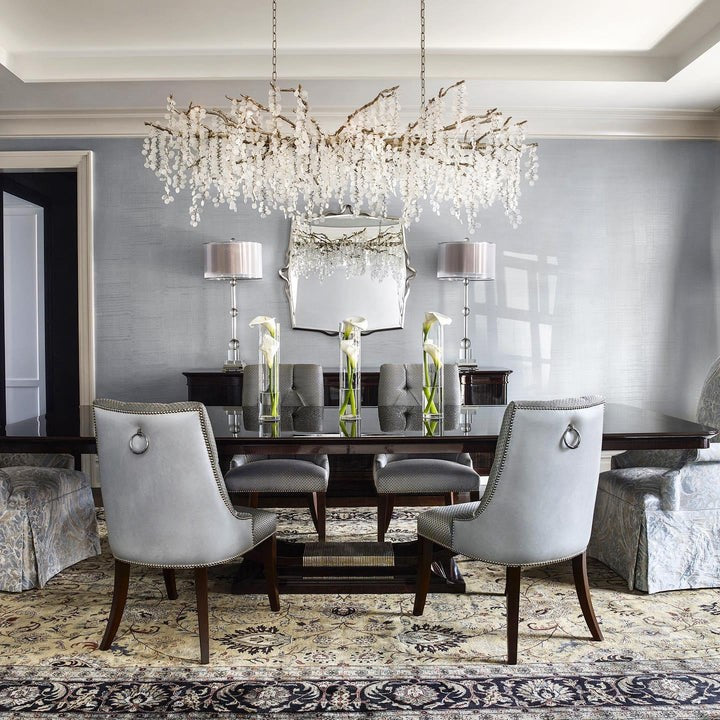 Crystal Glass Coin Cascade Chandelier