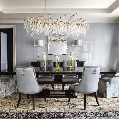 Crystal Glass Coin Cascade Chandelier