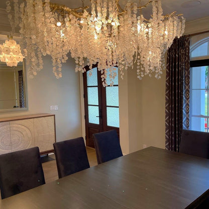 Crystal Glass Coin Cascade Chandelier