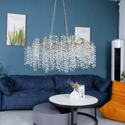 Crystal Glass Coin Cascade Chandelier