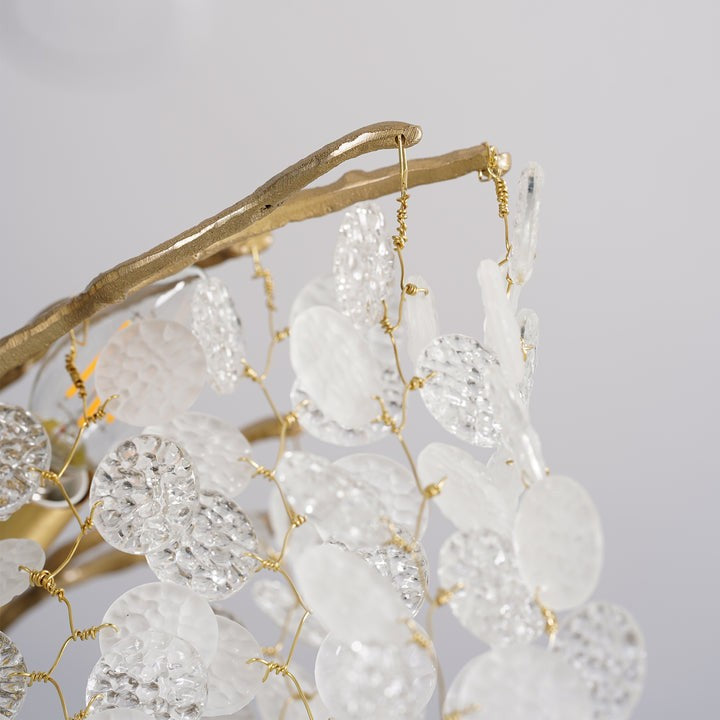 Crystal Glass Coin Cascade Chandelier