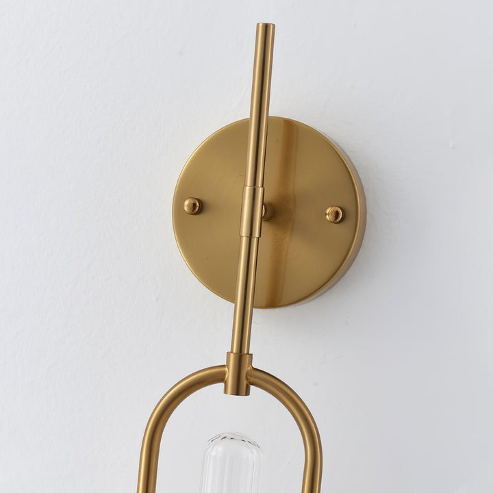 Curved Arm Glass Wall Sconce