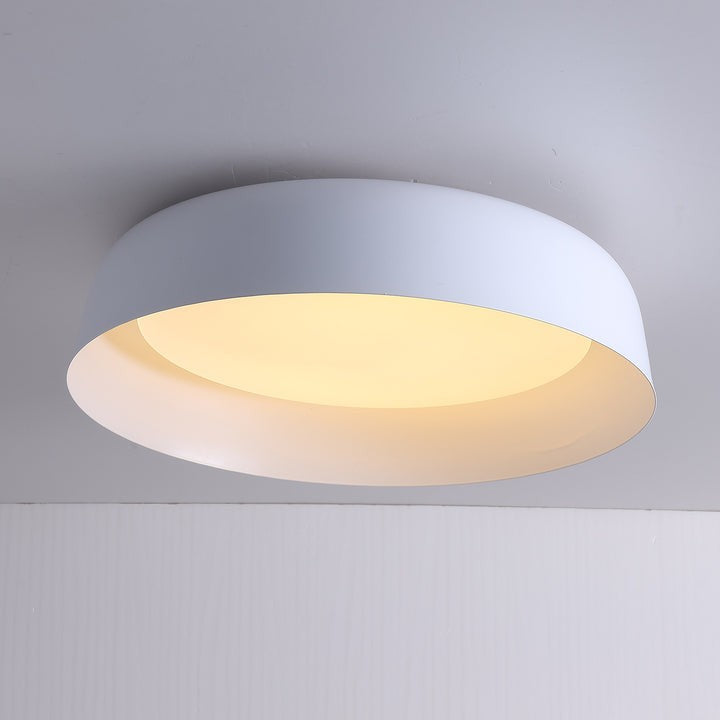 Curved Wood-Grain LED Flush Mount Ceiling Light