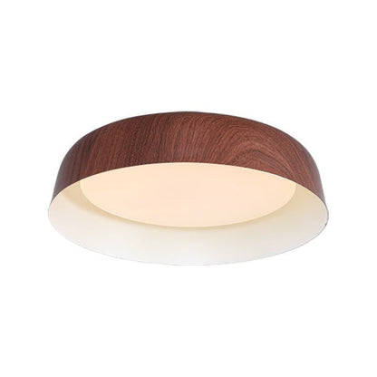 Curved Wood-Grain LED Flush Mount Ceiling Light