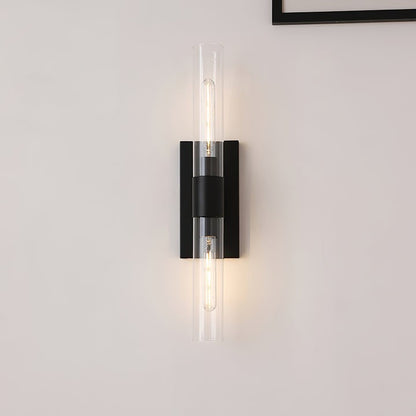 Cylix Glass Wall Sconce with Brass Accents