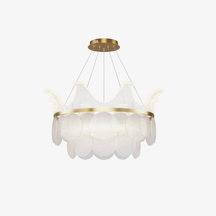 Dimmable Shell Glass Crown Chandelier with Adjustable Color Temperatures