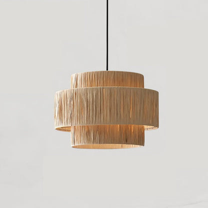 Eco-Friendly Raffia Straw Pendant Light