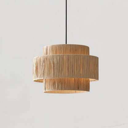 Eco-Friendly Raffia Straw Pendant Light