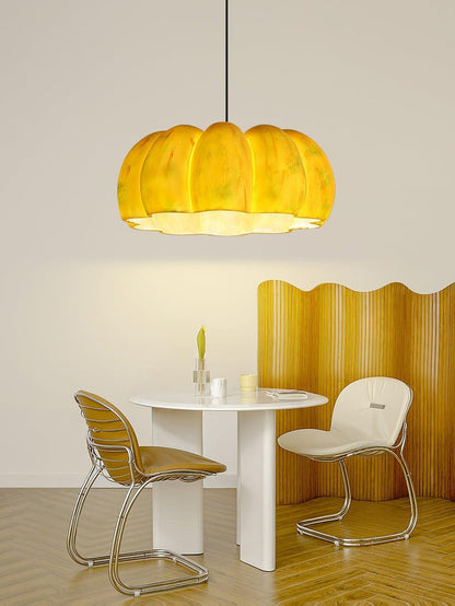 Eco-Friendly Resin Pumpkin Pendant Light for Indoor & Outdoor