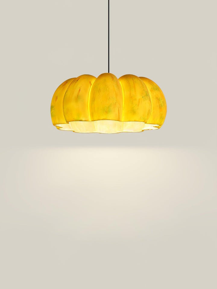 Eco-Friendly Resin Pumpkin Pendant Light for Indoor & Outdoor