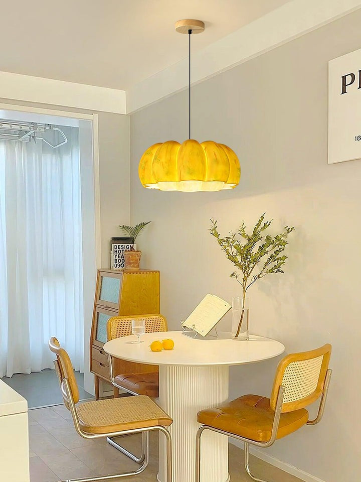 Eco-Friendly Resin Pumpkin Pendant Light for Indoor & Outdoor