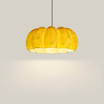 Eco-Friendly Resin Pumpkin Pendant Light for Indoor & Outdoor