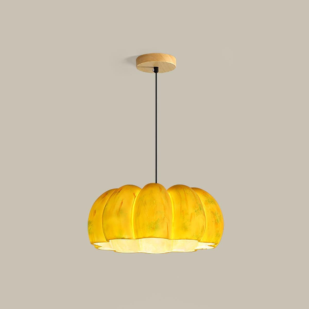 Eco-Friendly Resin Pumpkin Pendant Light for Indoor & Outdoor
