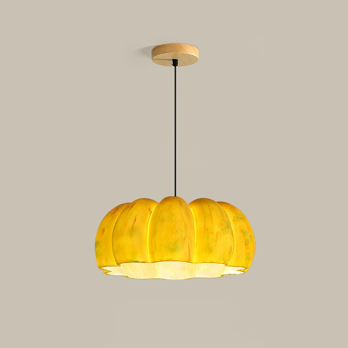 Eco-Friendly Resin Pumpkin Pendant Light for Indoor & Outdoor