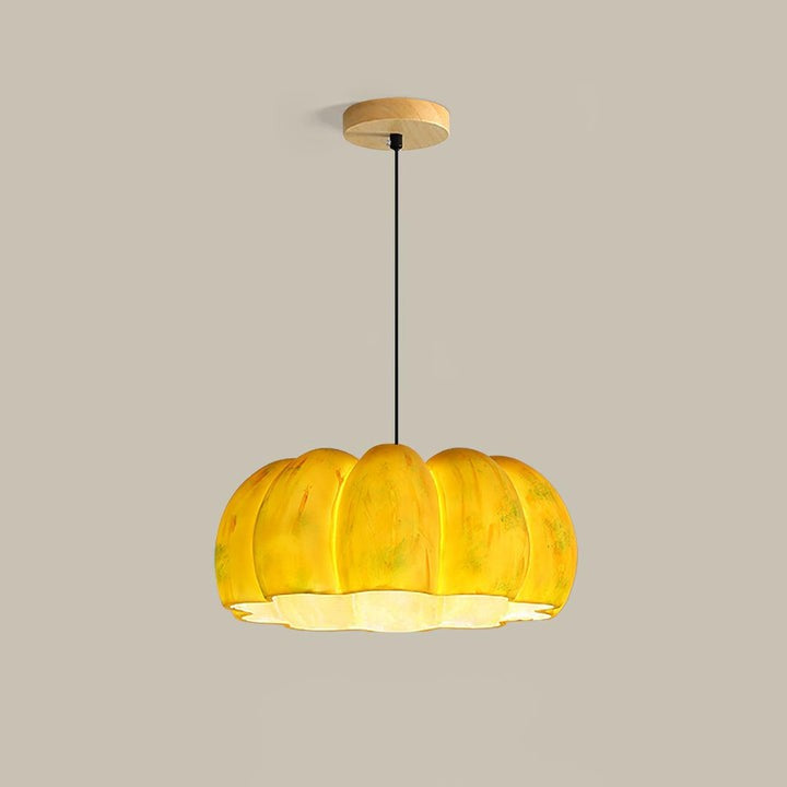 Eco-Friendly Resin Pumpkin Pendant Light for Indoor & Outdoor