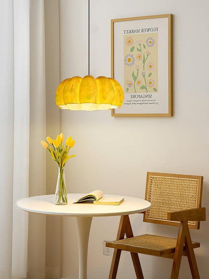 Eco-Friendly Resin Pumpkin Pendant Light for Indoor & Outdoor