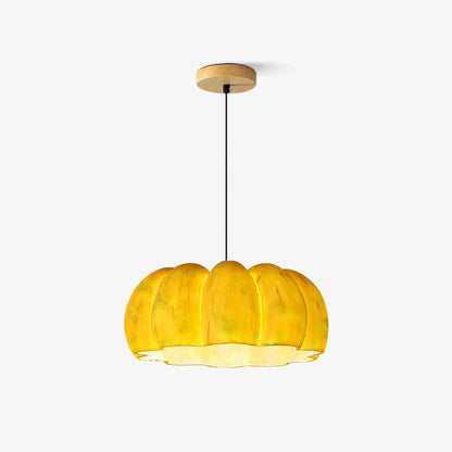 Eco-Friendly Resin Pumpkin Pendant Light for Indoor & Outdoor