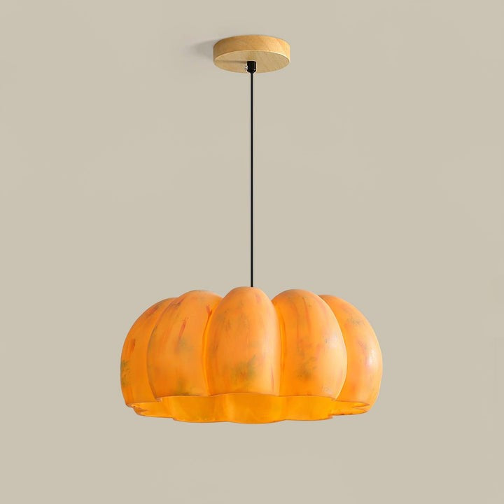 Eco-Friendly Resin Pumpkin Pendant Light for Indoor & Outdoor