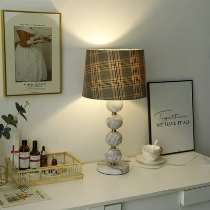 Elegant Marble Table Lamp with Gold Accents