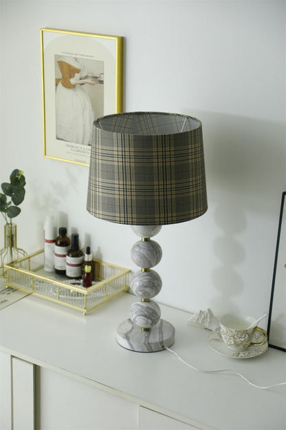 Elegant Marble Table Lamp with Gold Accents
