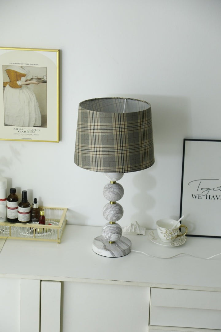 Elegant Marble Table Lamp with Gold Accents