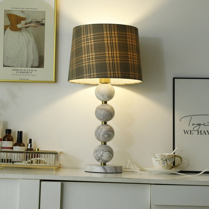 Elegant Marble Table Lamp with Gold Accents
