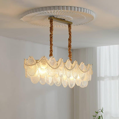 Elegant Pearl Glass Shell Ceiling Chandelier