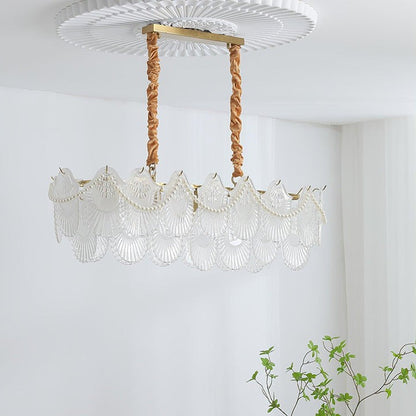 Elegant Pearl Glass Shell Ceiling Chandelier