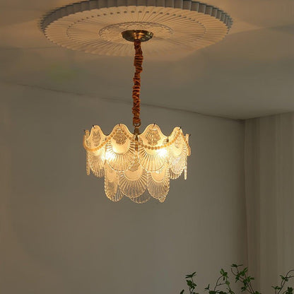 Elegant Pearl Glass Shell Ceiling Chandelier