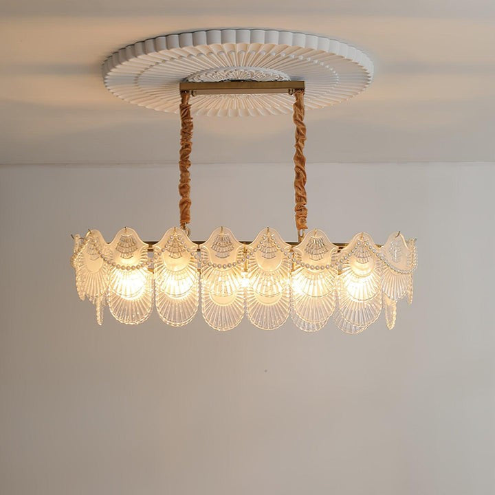 Elegant Pearl Glass Shell Ceiling Chandelier