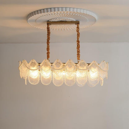 Elegant Pearl Glass Shell Ceiling Chandelier