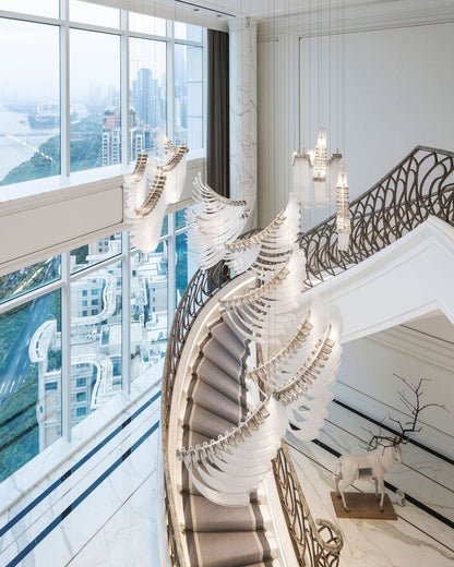 Feathered Glass Wing LED Chandelier