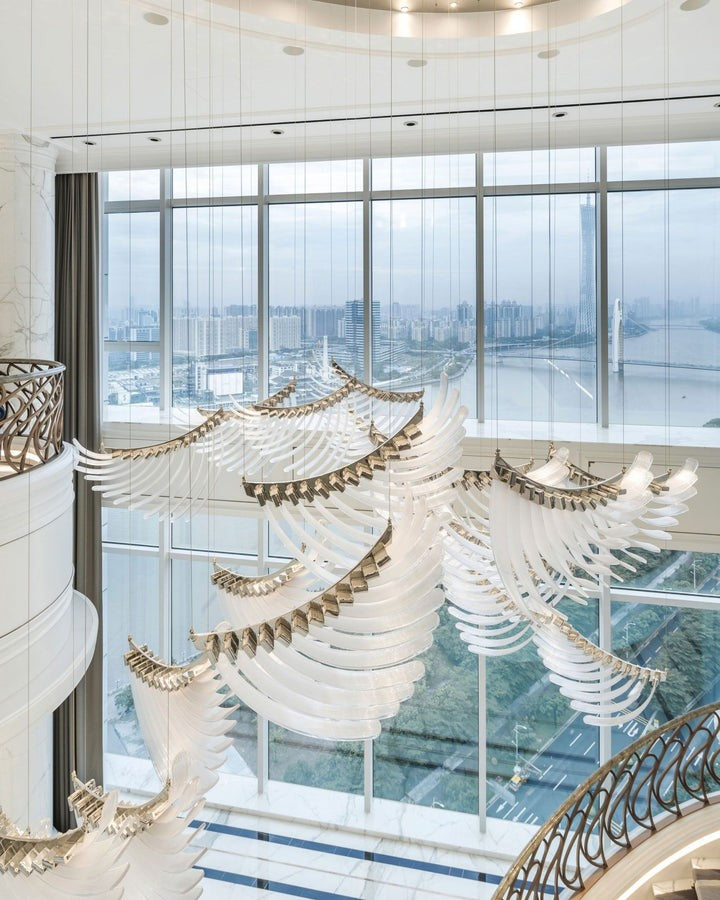 Feathered Glass Wing LED Chandelier