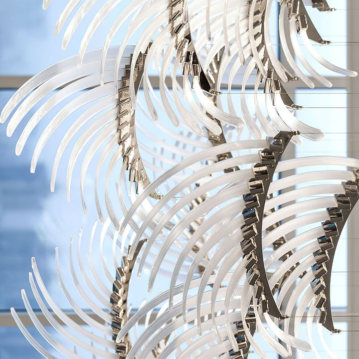 Feathered Glass Wing LED Chandelier
