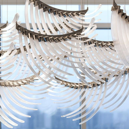 Feathered Glass Wing LED Chandelier