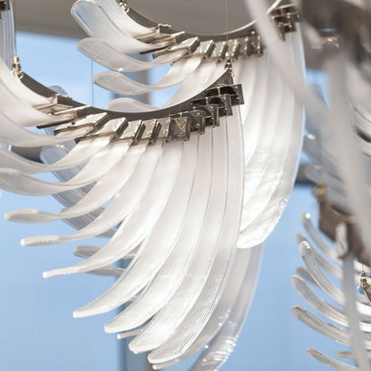 Feathered Glass Wing LED Chandelier