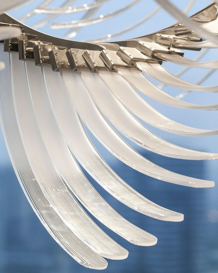 Feathered Glass Wing LED Chandelier