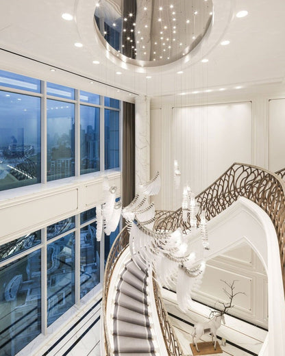 Feathered Glass Wing LED Chandelier