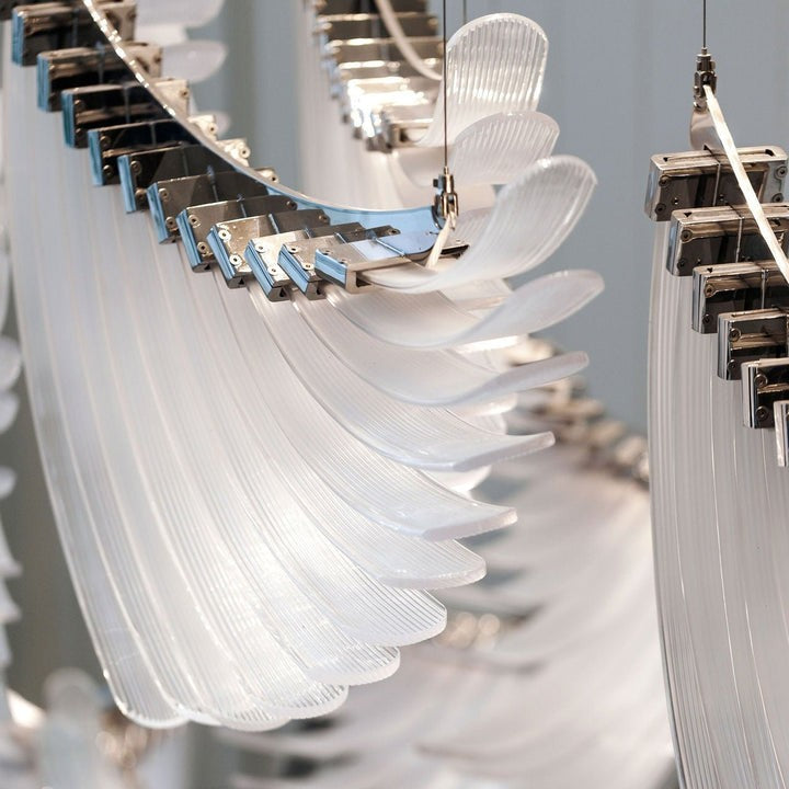 Feathered Glass Wing LED Chandelier