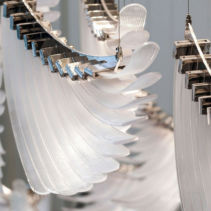 Feathered Glass Wing LED Chandelier