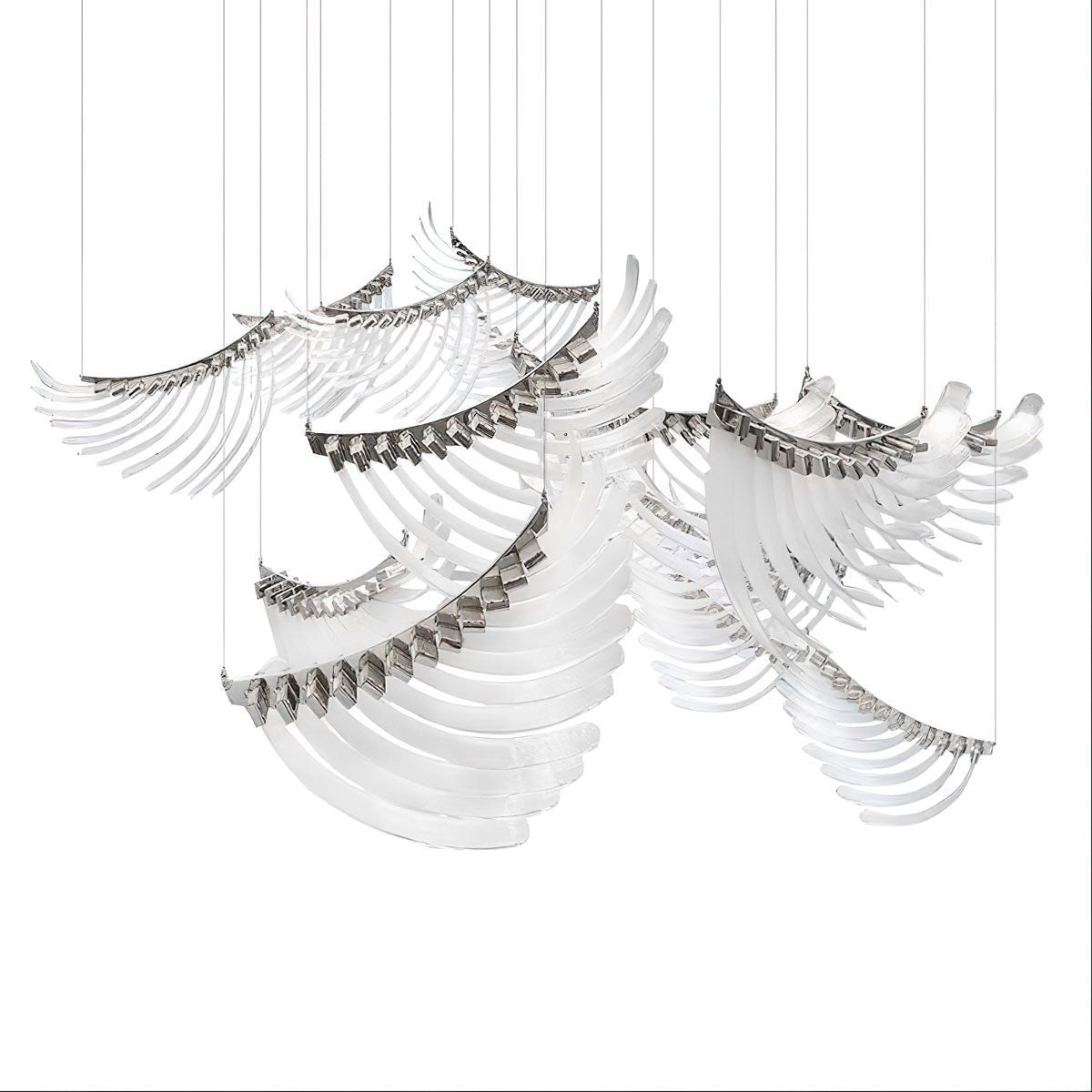 Feathered Glass Wing LED Chandelier