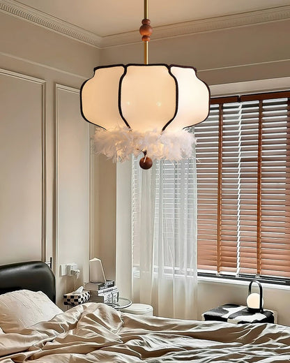 Feathered LED Lantern Pendant Light
