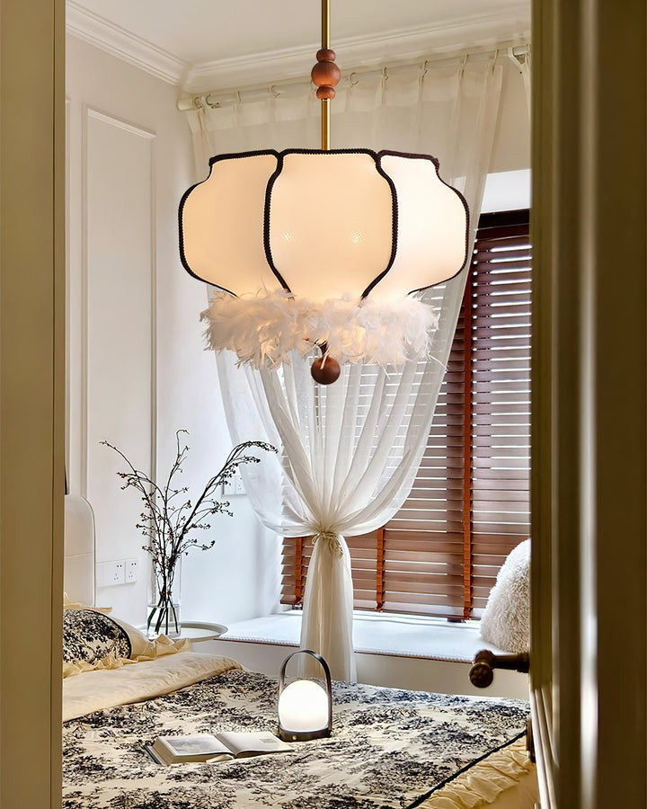 Feathered LED Lantern Pendant Light