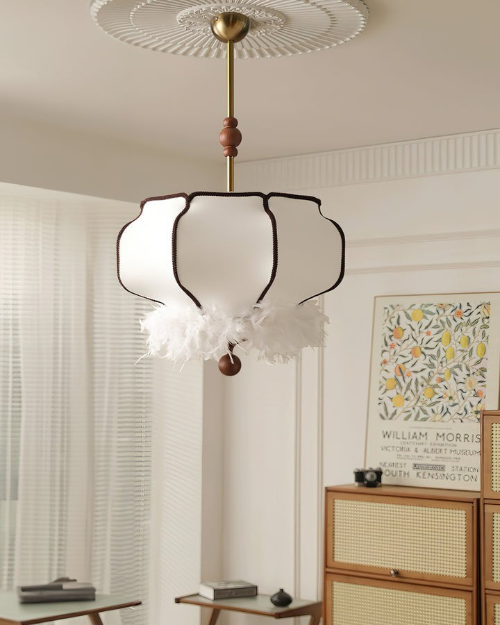 Feathered LED Lantern Pendant Light